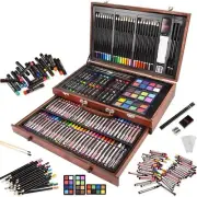 143 Piece Deluxe Art Set, Wooden Box Art Supplies for Kids & Adults
