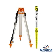 Aluminium Tripod + Staff Kit for Rotary Laser Level Dumpy Levels