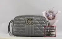 在飛比找Yahoo!奇摩拍賣優惠-優買二手精品名牌店 GUCCI 447632 大象灰 牛皮 