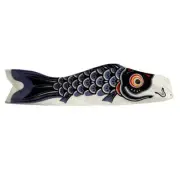 Japanese Windsock 156" (4M) Black Koi Nobori NYLON Carp Fish Kite, Made in Japan