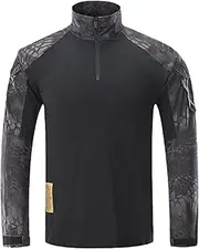 [HanzhuoLG] Men Tactical Tshirt Frog Clothing G3 Military Tops Cargo Outdoor Army Tees Offroad Man Clothing Baggy Long Sleeve Tshirt for Men's Black Python Pattern S