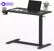 Mobile Standing Desk with Wheels Pneumatic Laptop Desk Rolling Computer Cart