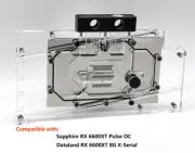 Granzon Full Cover GPU Water Block For Sapphire RX 6600 XT Pulse OC A-SP6600XT-X