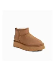 [Ozwear Ugg] Classic Platform Water Resistant Ultra Mini Boots in Chestnut