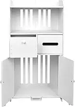 Double Door Cabinet Simple Vertical Storage Cabinet for Bathroom Kitchen Entrance, 4 Layer 30kg Load Bearing, 48x27.5x90cm