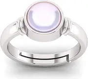 [DINJEWEL] 8.25 Ratti / 7.50 Carat Natural Pearl Stone Adjustable Silver Ring Lab Certified, Sterling Silver, Pearl