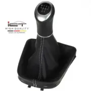 Gear shift knob boot for Mitsubishi Space Star Mirage leather stitch silver B90