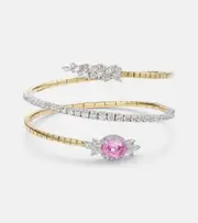 [Yeprem] Yeprem Reign Supreme 18kt gold bangle with sapphire and diamonds One Size gold
