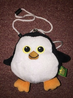 Wild Republic Penguin Bird 6" Plush Clasp Coin Purse Wallet Breakaway Strap F23