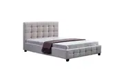 Linen Fabric Queen Deluxe Bed Frame Beige