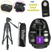 52" PRO TRIPOD+VIVITAR BACKPACK BAG + REMOTE KIT FOR NIKON D3400 D5600 D7200 D90