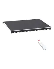 [Instahut] Retractable Folding Arm Awning Motorised Sunshade 4.5x3m in Grey