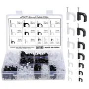 600 Piece Round Cable Clips Assortment Kit (4-12mm)