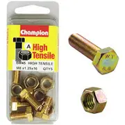 Champion High Tensile Bolts and Nuts BM45, M8x1.25 x 16mm