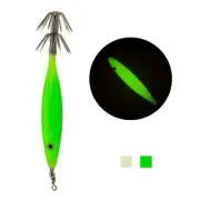 Squid Jig Hooks Squid Hook White/Green 3.6g/pc 3D Eyes 80mm Dual-layer