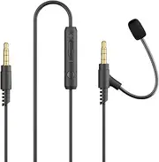 3.5mm AUX Audio Cable with External Microphone and Volume Control, 6.6Ft / 2M Male to Male AUX Cable, Compatible with Smartphones, PC, Laptop, Stereos, Headphones, Speaker