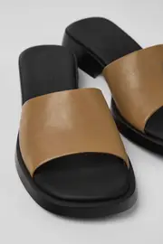 Dana Brown Leather Slide for Women