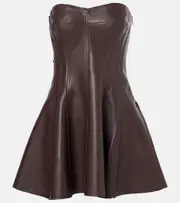 [Norma Kamali] Norma Kamali Grace faux leather corset dress AU 14 brown