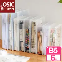 在飛比找momo購物網優惠-【JOSIC】6入 B5加厚透明文件收納盒(文具盒 收納盒 