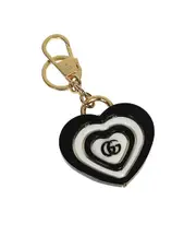 Double G heart-shaped key chain One size Black