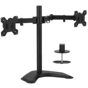 Freestanding Dual Monitor Stand for 2 Screens up to 32 Inch, Heavy Duty Monitor