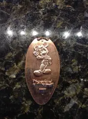 Disneyland Downtown Disney Souvenir penny DISNEY HOTEL BELLMAN MICKEY MOUSE #61