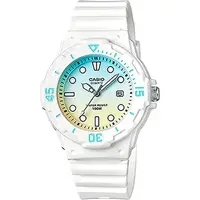 在飛比找PChome24h購物優惠-CASIO 清涼海洋風女錶-漸層青x白 LRW-200H-2