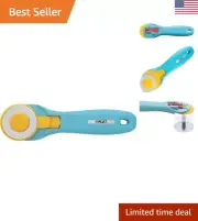 Effortless Quick-Change Rotary Fabric Cutter - Razor Sharp 45mm Blade - Aqua