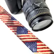 American Flag Camera Strap - Patriotic Camera Strap -Double Padded Comfortable