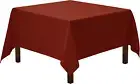 Square Tablecloth - 70 X 70 Inch Burnt Orange Table Cloth for Medium Square or r