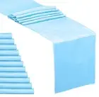 12 Pack Satin Table Runner 12 x 108 Inches Long | Baby Blue Satin Table Runne...