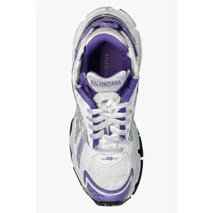 Balenciaga 677402 女款網眼面料和尼龍 Runner 運動鞋 白色和紫色 IT 36/38/39/41