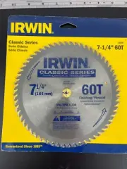 Irwin Classic Series Carbide Finishing/Plywood 60Teeth 7-1/4 in Saw Blade