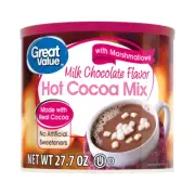 Milk Chocolate Flavor Hot Cocoa Drink Mix Powder Marshmallows 27 Oz Canister
