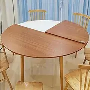 Quarter Folding Wooden Table Top, Round Folding Table Top, 120-200 cm, Round Banquet Folding Table for Dining, Commercial Round Folding Table Without Legs, Ideal for Family Dinners (Teak,14
