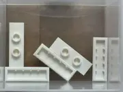 LEGO Parts - White Plate 1 x 3 with 2 Studs (Double Jumper) - No 34103 - QTY 5