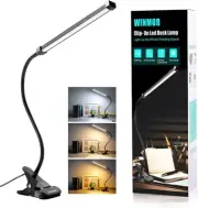 Clip On Desk Lamp,10W Book Reading Light with USB Plug,Stepless Dimmer/Auto Off