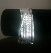 Erick's Sterling Silver 7 Engraved Bangles size 7 in. (Small size) Taxco.925