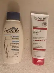 Aveeno skin relief body wash 12 oz + Eucerin set