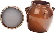 [VALICLUD] Ceramic Pickle Jar Retro Sealed Storage Container for Sauerkraut Honey and Spices Unique Traditional Design Easy to Clean for Home Decor and Dining Table Use