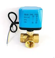 Brass Motorized Ball Valve 3/4inch Three Way 220V 12V 24V 2-Wire Brass Electric Normally Closed Motorized 1Pcs (Size : 12VDC, Color : Normally Open) (Color : Normally Open, Size : 12VDC) (Color : Nor