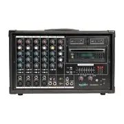 SoundArt 6 Channel 400 Watt Dual Wireless Powered Mixer PA System with DVD Playe