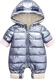 [Generic] Girls Snowsuit Size 8 Snowsuit Boys Jacket Infant Outwear Coat Romper Hooded Padded Snow Wear Jumpsuit Baby Down Girls Warm Boys Coat&Jacket Size 8 10 Snow Bibs