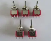 5x DPDT 3 Way ON OFF ON Guitar Mini Toggle Switch SALECOM UL Car/Boat Switches
