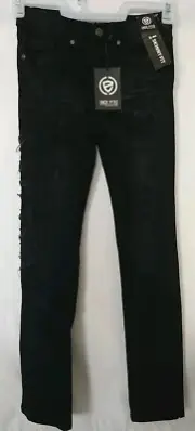 Encrypted Boys Black Distressed Skinny Jeans Size 14