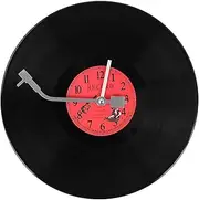 Pvcqjkd European Retro Nostalgic Ultra-Quiet Clock Vinyl Record Personality Wall Clock Cafe Bar Decorative Wall Clock