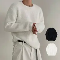 在飛比找蝦皮商城精選優惠-[HYC] 韓國 馬海毛 緹花 針織 毛衣 長袖 舒適 大學