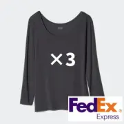 UNIQLO HEATTECH U-Neck T-Shirt / 3/4 Sleeve （×3）【FedEx Express Delivery】469740
