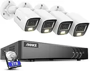 [ANNKE] 16CH Home Security Camera System, 5-in-1 3K Lite DVR Recorder with AI Human/Vehicle Detection, 4X 3K Wired IP67 Waterproof CCTV Bullet Cam with Smart Dual Light, One-Way Audio, 2TB Hard Drive