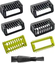 7 Pcs O Blade Guard Set Beard Trimmer Guide Comb 1/2/3/5 mm,O Blade Hybrid Beard Trimmer Guards Replacement Guards With brush,Beard trimmer guide comb for QP25xx, QP26XX, QP65XX, QP66XXpro